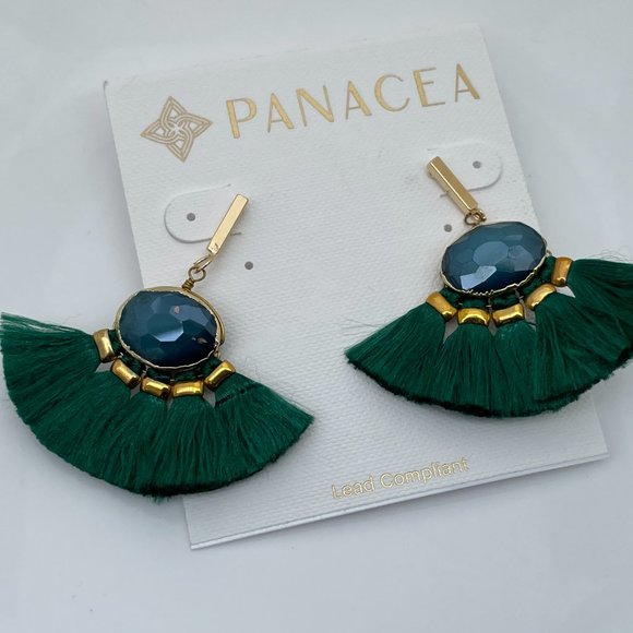Panacea Earrings Gold plated 18k shinny facetted s - Picture 5 of 7